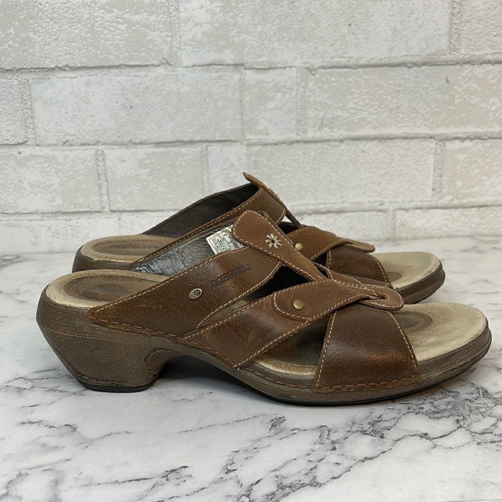 Merrell Luxe Slide Mink Leather Sandals 8